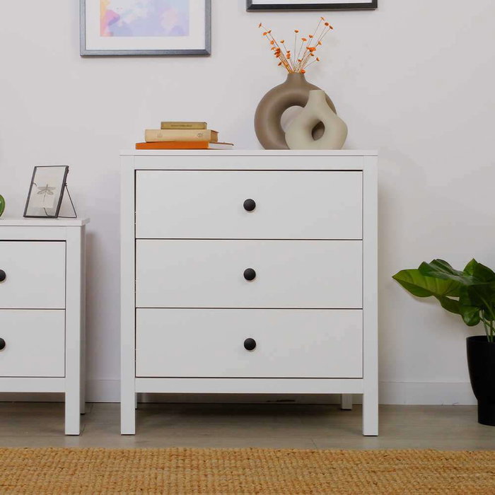 Hanah Home Sfn-993-Bb-1 Cómoda Blanca de Tablero de Partículas Melaminado con Amplio Almacenamiento y Estanterías